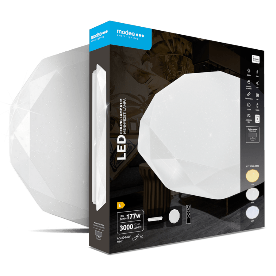 Modee LED-Deckenleuchte 3CCT D400x70mm mit Fernbedienung R101 24W 3.000lm IP20