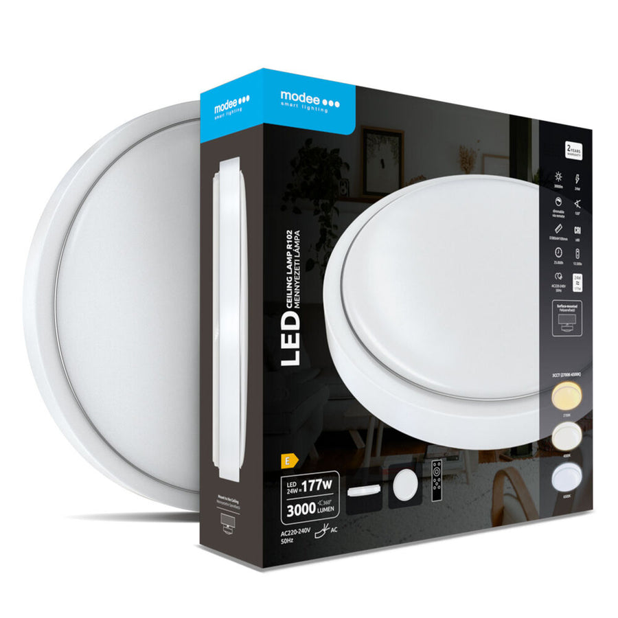 Modee LED-Deckenleuchte 3CCT D380x100mm mit Fernbedienung R102 24W 3.000lm IP20