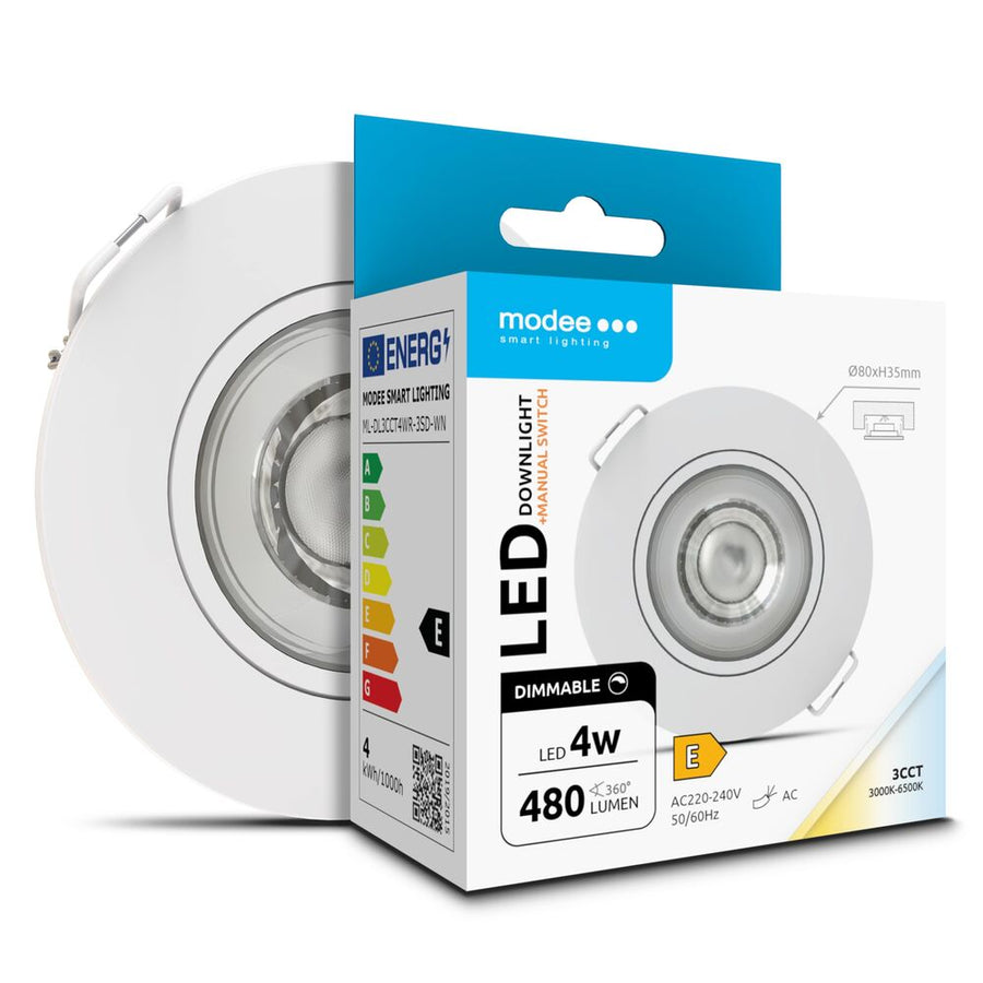 Modee LED-Downlight 3CCT D80xH32mm schwenkbar weiß 4W 480lm IP44