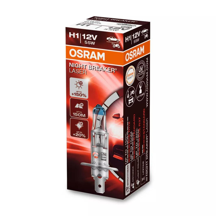 Osram Night Breaker Laser H1 55 W 12 V P14.5s, 2er-Pack