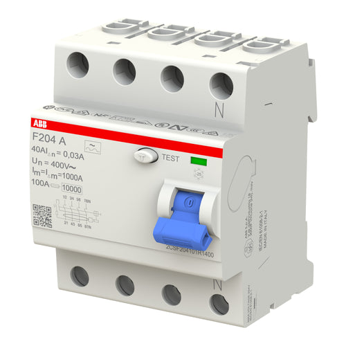 ABB Fehlerstrom-Schutzschalter F204 A-40/0.03 4-polig 40 A 30 mA Typ A – Produktansicht