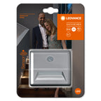 LEDVANCE LED Wandleuchte Nightlux Stair 0,3W/840 10lm kaltweiß nicht dimmbar silber IP54 – Verpackung