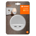 LEDVANCE LED Steckdosenleuchte Lunetta inkl USB 1,8W/830 10lm warmweiß nicht dimmbar weiß IP20 – Verpackung
