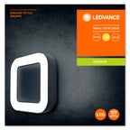 LEDVANCE LED Wandleuchte Endura Style Square 13W/830 480lm warmweiß nicht dimmbar dunkelgrau IP44 – Verpackung