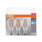 Osram LED Base Classic A Filament 7,5-75W/840 E27 1055lm klar kaltweiß nicht dimmbar 3er Pack – Verpackung