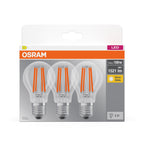 Osram LED Base Classic A Filament 11-100W/827 E27 1521lm klar warmweiß nicht dimmbar 3er Pack – Verpackung