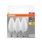 Osram LED Base Kerze B40 matt 300° 6-60W/827 warmweiß 806lm E14 220-240V 3er Pack – Verpackung