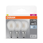 Osram LED Base Tropfen P matt 300° 6-60W/840 neutralweiß 806lm E14 220-240V 3er Pack – Verpackung