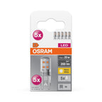 Osram LED Base 300° Pin 1,9-20W/827 warmweiß 200lm G9 220-240V 5er Blister – Verpackung