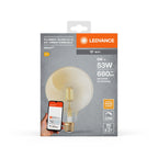 Osram / Ledvance LED Filament WIFI Smart+ Globe G125 gold 300° 6-53W/824 warmweiß 680lm E27 220-240V dimmbar – Verpackung