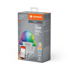 Ledvance LED WIFI Smart+ Classic A100 matt 220° 14-100W/827-865 RGBW einstellbar 1521lm E27 220-240V dimmbar 3er Pack – Verpackung