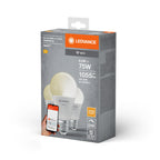 Ledvance LED WIFI Smart+ Classic A60 matt 220° 9,5-75W/827 warmweiß 1055lm E27 220-240V dimmbar 3er Pack – Verpackung