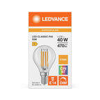 Osram / Ledvance LED Filament Tropfen P klar 300° Superior 4,2-40W/927 warmweiß 470lm E14 220-240V dimmbar – Verpackung