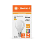 Osram / Ledvance LED Filament Tropfen P matt 300° Superior 4,2-40W/927 warmweiß 470lm E14 220-240V dimmbar – Verpackung