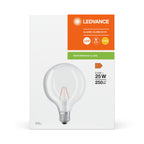 Osram / Ledvance LED Filament Globe G125 klar 300° Performance 2,5-25W/827 warmweiß 250lm E27 220-240V – Verpackung