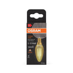 Osram / Ledvance LED Filament Vintage 1906 Kerze B gold 300° 1,5-12W/824 extra warmweiß 120lm E14 220-240V – Verpackung