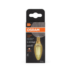 Osram / Ledvance LED Filament Vintage 1906 Kerze B gold 300° 2,5-22W/824 extra warmweiß 220lm E14 220-240V – Verpackung