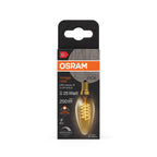 Osram / Ledvance LED Filament Vintage 1906 Kerze B gold 320° 3,4-25W/822 extra warmweiß 250lm E14 220-240V dimmbar – Verpackung