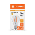 Osram / Ledvance LED Filament Classic A klar 320° Superior DaylightSensor 7,3-60W/827 warmweiß 806lm E27 220-240V – Verpackung