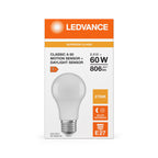 Osram / Ledvance LED Classic A matt 200° Superior MotionSensor 8,8-60W/827 warmweiß 806lm E27 220-240V – Verpackung
