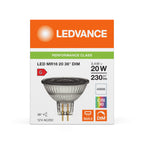 Osram / Ledvance LED Reflektor MR16 36° Performance 3,4-20W/940 kaltweiß 230lm GU5.3 12V dimmbar – Verpackung