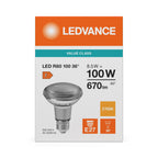 Osram / Ledvance LED Reflektor R80 36° Performance 8,5-100W/827 warmweiß 670lm E27 220-240V – Verpackung