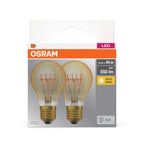 Osram / Ledvance LED Filament Base Classic A klar 320° 5,9-45W/827 warmweiß 550lm E27 220-240V 2er Pack – Verpackung
