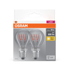 Osram / Ledvance LED Filament Base Classic A klar 320° 5,9-48W/827 warmweiß 600lm E27 220-240V 2er Pack – Verpackung
