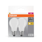 Osram / Ledvance LED Filament Base Classic A matt 300° 4,2-40W/827 warmweiß 470lm E27 220-240V 2er Pack – Verpackung