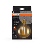 Osram / Ledvance LED Filament Vintage 1906 Globe G95 klar 300° 6,5-55W/824 extra warmweiß 725lm E27 220-240V dimmbar – Verpackung