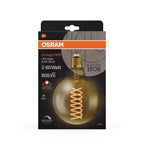Osram / Ledvance LED Filament Vintage 1906 Globe G125 klar 300° 8,4-60W/824 extra warmweiß 806lm E27 220-240V dimmbar – Verpackung