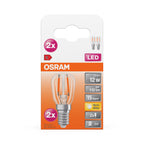 Osram / Ledvance LED Special Stick klar 300° 2,2-10W/827 warmweiß 110lm E14 220-240V 2er Pack – Verpackung