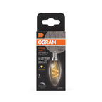 Osram / Ledvance LED Filament Vintage 1906 Kerze B klar 300° Spiral 3,1-28W/927 warmweiß 300lm E14 220-240V dimmbar – Verpackung