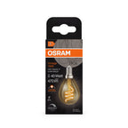 Osram / Ledvance LED Filament Vintage 1906 Tropfen P klar 300° Spiral 4,9-40W/922 extra warmweiß 470lm E14 220-240V dimmbar – Verpackung