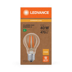 Osram / Ledvance LED Filament Classic A klar 300° Superior UltraEfficient 2,2-40W/827 warmweiß 470lm E27 220-240V – Verpackung