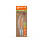 Osram / Ledvance LED Filament Kerze B klar 300° Superior UltraEfficient 2,9-40W/827 warmweiß 470lm E14 220-240V dimmbar – Verpackung