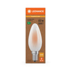 Osram / Ledvance LED Filament Kerze B matt 330° Superior UltraEfficient 3,8-60W/827 warmweiß 806lm E14 220-240V – Verpackung