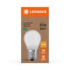Osram / Ledvance LED Filament Tropfen P matt 330° Superior UltraEfficient 1,2-25W/827 warmweiß 255lm E27 220-240V – Verpackung