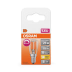 Osram / Ledvance LED Filament Special Stick T klar 300° 2,8-25W/827 warmweiß 250lm E14 220-240V dimmbar – Verpackung