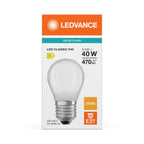 Osram / Ledvance LED Filament Tropfen P matt 300° Performance 3,4-40W/827 warmweiß 470lm E27 220-240V – Verpackung
