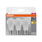 Osram / Ledvance LED Base Classic A matt 180° 8-60W/827 warmweiß 806lm B22d 220-240V 3er Pack – Verpackung