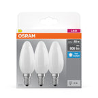 Osram / Ledvance LED Filament Base Kerze B matt 300° 5,9-60W/865 tageslichtweiß 806lm E14 220-240V 3er Pack – Verpackung
