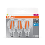 Osram / Ledvance LED Filament Base Classic A klar 300° 11-100W/865 tageslichtweiß 1521lm E27 220-240V 3er Pack – Verpackung