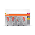Osram / Ledvance LED Filament Base Classic A klar 300° 7-60W/827 warmweiß 806lm E27 220-240V 4er Pack – Verpackung