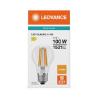 Osram / Ledvance LED Filament Classic A klar 300° Performance 11-100W/827 warmweiß 1521lm E27 220-240V – Verpackung