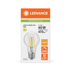 Osram / Ledvance LED Filament Classic A klar 320° Performance 3,4-40W/827 warmweiß 470lm E27 220-240V dimmbar – Verpackung