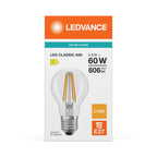 Osram / Ledvance LED Filament Classic A klar 300° Performance 5,9-60W/827 warmweiß 806lm E27 220-240V – Verpackung