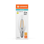 Osram / Ledvance LED Filament Kerze B klar 300° Performance 1,8-25W/827 warmweiß 250lm E14 220-240V – Verpackung