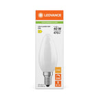 Osram / Ledvance LED Filament Kerze B matt 320° Performance 3,4-40W/827 warmweiß 470lm E14 220-240V dimmbar – Verpackung