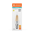 Osram / Ledvance LED Filament Kerze B klar 300° Performance 3,4-40W/827 warmweiß 470lm E14 220-240V – Verpackung